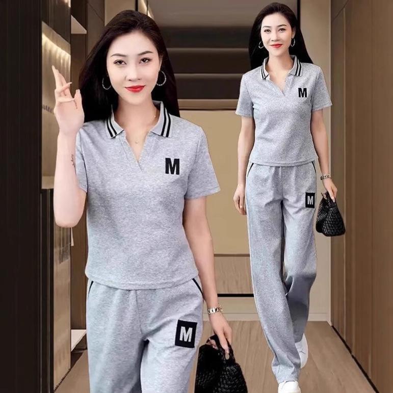 Women's Summer 2025 Fashion: Short Sleeve Top & Wide Leg Pants Set