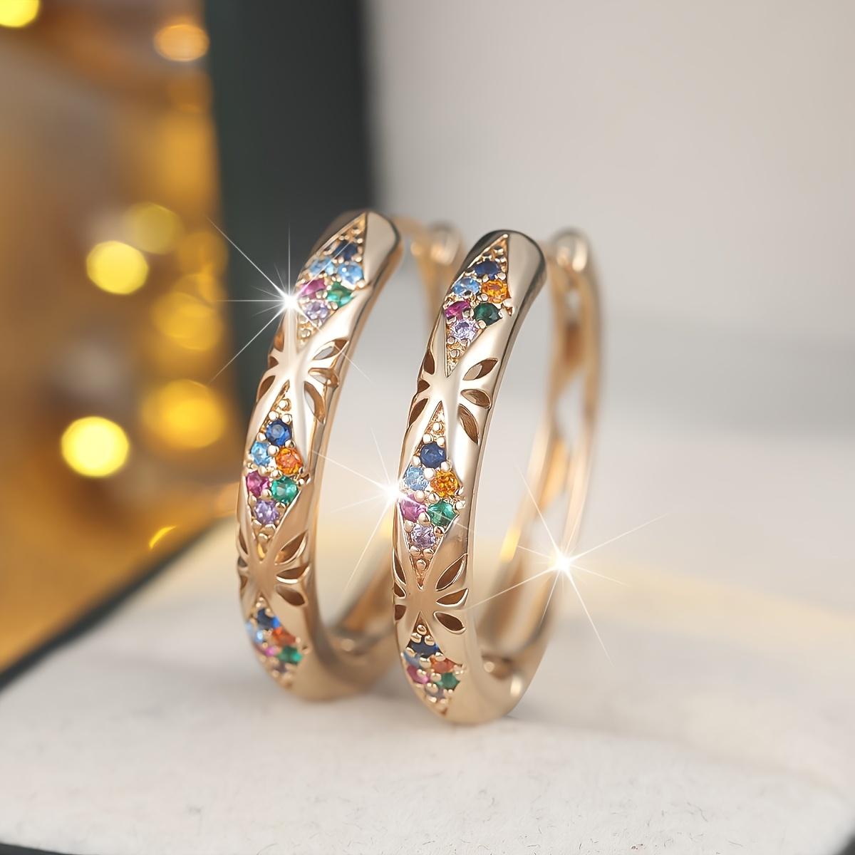 

ANGOL Pair of Classic Fashion Synthetic Synthetic Zirconia Jewelry, Perfect Gift for Best Friends Partners золотистый