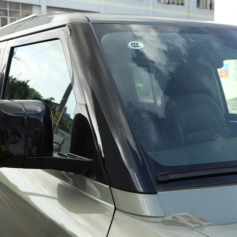 ABS Carbon Fiber/Black Car Exterior Front Windshield Glass A-Pillar Trim For Land Rover Defender 90 110 2020-24 Car Accessories