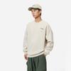 Li Ning Sports Lifestyle Series Solid Color Logo Round Neck Comfortable Breathable Fleece Warm Sweatshirt Unisex Sweatshirt Oatmeal-Gray AWDU981-10