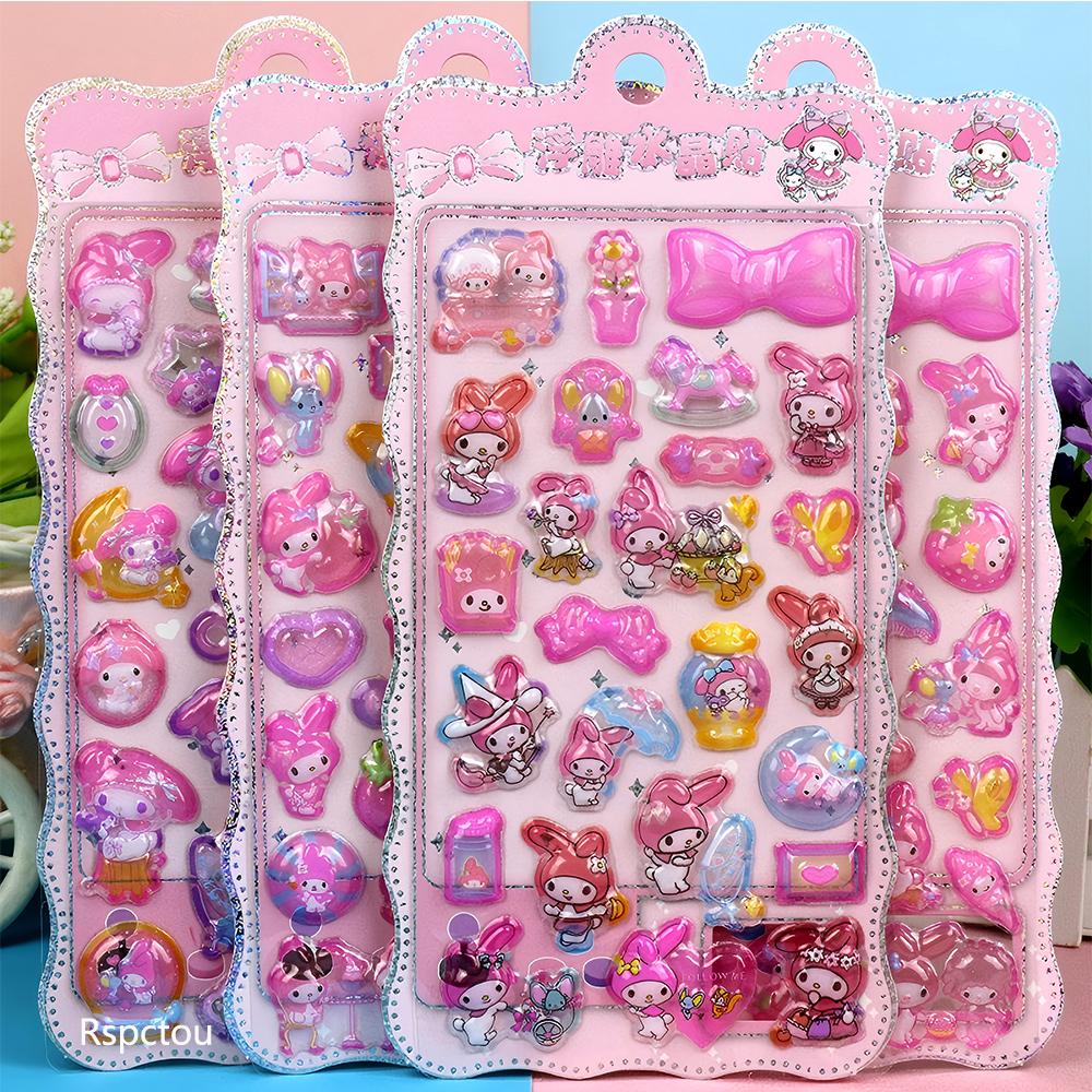 Cute Sanrio Cartoon 3D Relief Stickers Aesthetic My Melody Cinnamoroll Kuromi Bubble Decals Kawaii Reward Stickers Party Favor