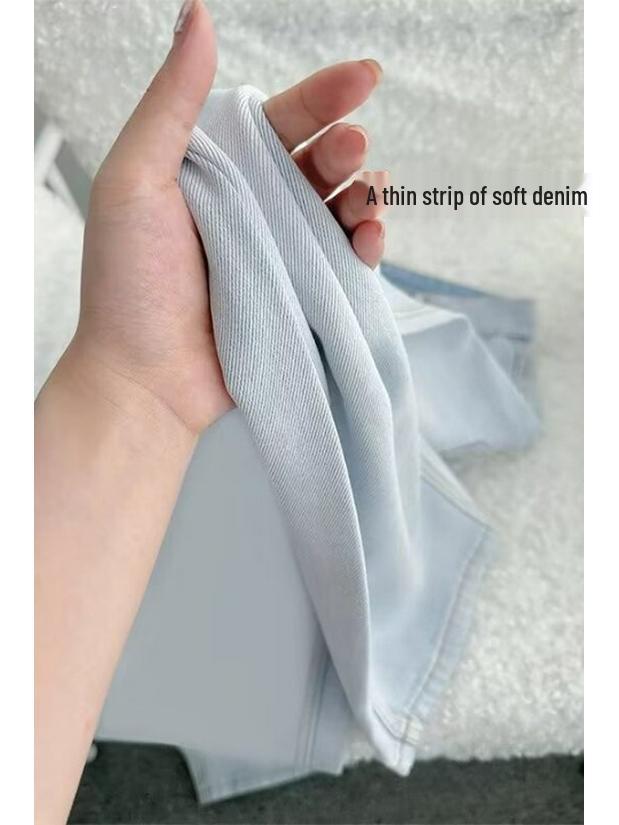 Women’s High Waist Tencel Wide Leg Pants - Cool Ice Silk, Slimming, Straight Fit, Spring Collection