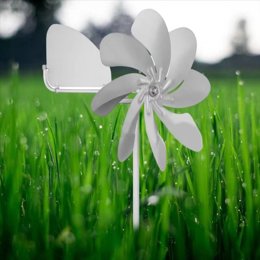Removable Stainless Steel Windmill Waterproof Wind Sculptures Rotating Garden Pinwheels  Lawn