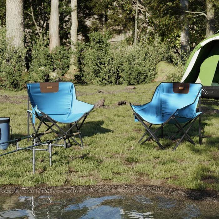 VidaXL Chaise de camping avec poche pliable lot de 2 bleu vif, chaise de camping pliante, chaise d'extérieur pliante, chaise 366553