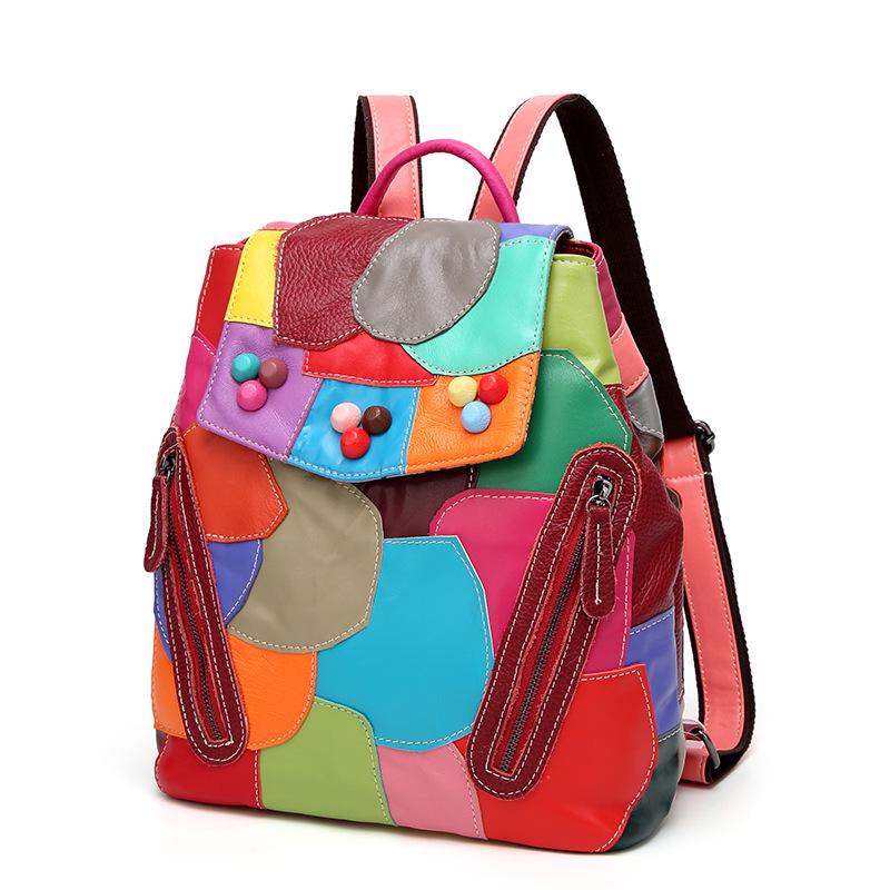 

Весенняя женская сумка из овчины, цветные рюкзаки, модный рюкзак для отдыха и путешествий