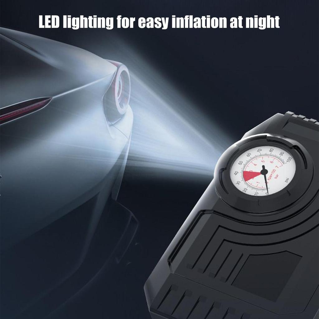 Portable Tire Inflator 150PSI Cordless Tire Air Pump With LED Light Vehicle Accessories Electric Bike Pump For Sedans Truck