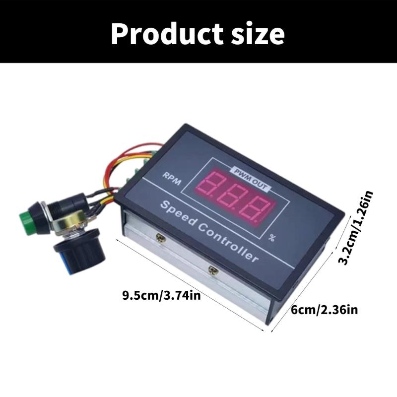 Einstellbarer PWM-Motor-Drehzahlregler für Motoren DC6V bis DC60V mit hochbeständiger Leiterplatte und LED-Anzeige