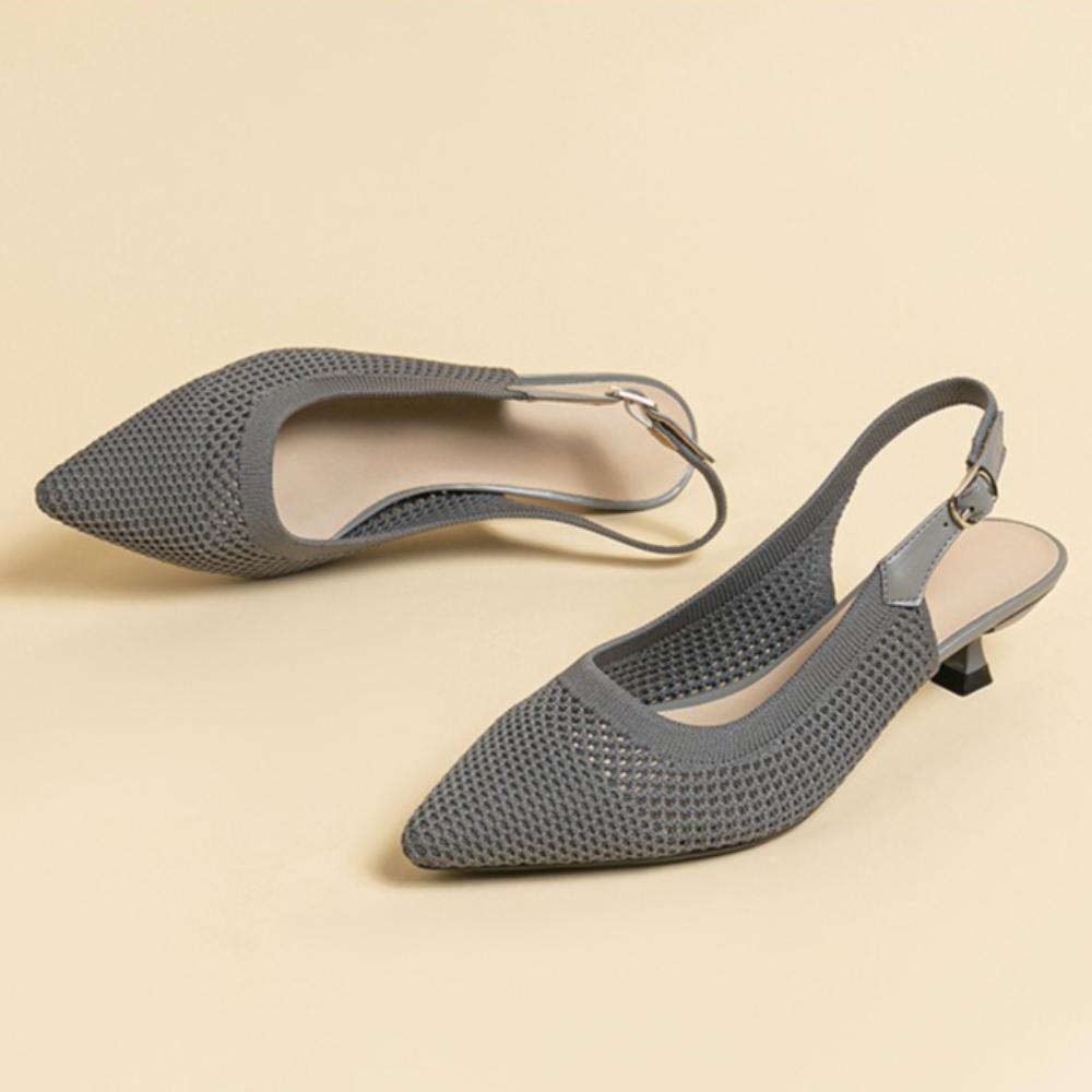 Women Sandals Sharp Pointed Shallow Mouth Slim Heel Women's Shoes Knitted Comfortable High Heels Knitted Breathable Sandals