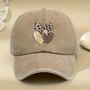 Baseballkappe für Damen und Herren mit Herz- und Leopardenmuster, atmungsaktiv, Snapback, strukturierte Passform, für jede Jahreszeit geeignet