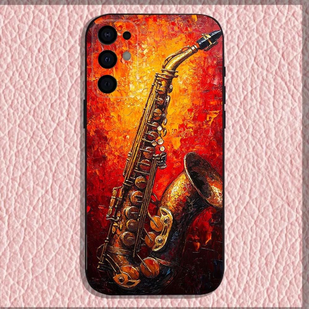 Saxophone Music Phone Case For Samsung S25,S24,S21,S22,S23,S30,Ultra,S20,Plus,Fe,Lite,Note,10,9,5G Black Cover