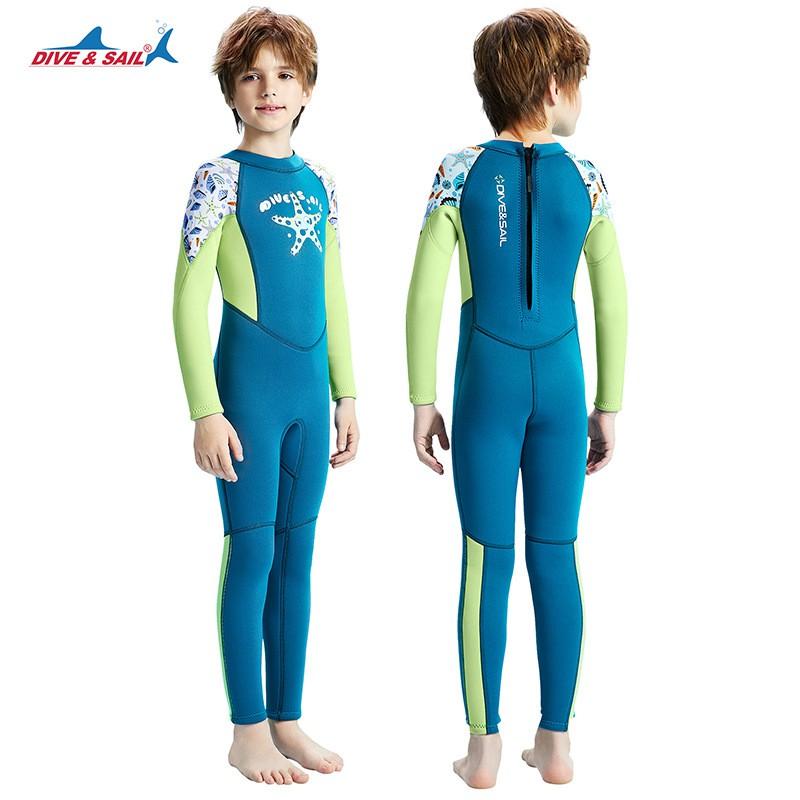 Diving Suit 2.5MM Children's Long-sleeved Warm One-piece Snorkeling Surfing Boys Swimsuit