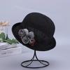 Fashion Elegant Version Women Summer New Knitted Breathable Flower Fisherman Hat Sunshade Sunscreen Curly Edge Short-brimmed Hat