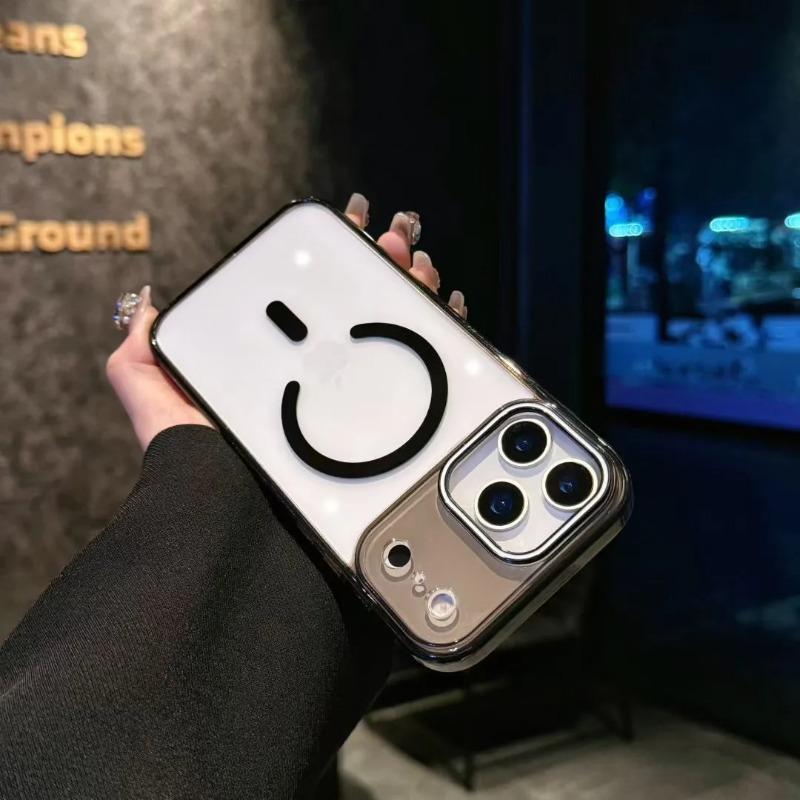 Luxury Solid Color Transparent Magnetic Case for IPhone 17 Air 16E 15 14 Pro Max Wireless Charging Acrylic Hard Protection Cover