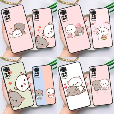 Mochi Pfirsich Katze Fall Für Xiaomi Redmi Hinweis 11 10 8 9 12 Pro Hinweis 11S 10S 9S 8T Redmi 10 10C 12C 9C 9T Abdeckung