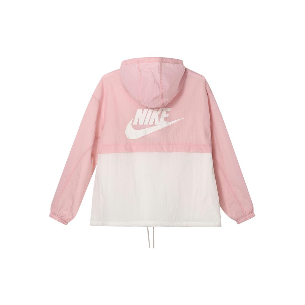 Nike Color Block Logo Print Zip-Up Hoodie Women Jackets Pink DZ3036-630