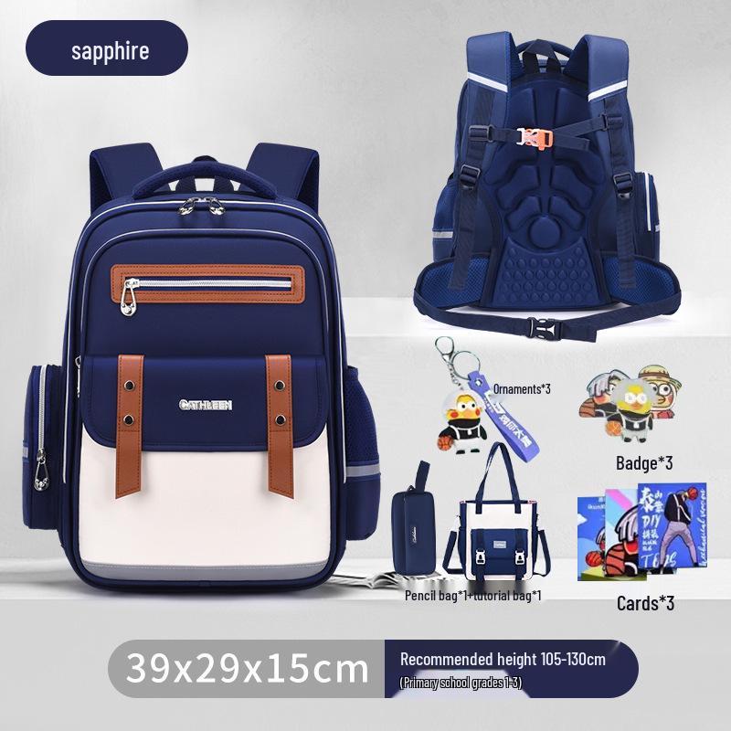 Capybara Oxford Spine-Support Backpack for Grades 1-6: Boys & Girls School Bag