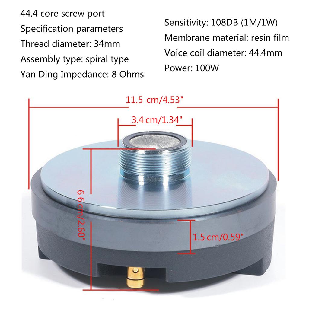 25/34/44 Cores Horn Loud Speaker Tweeters Aluminum Acoustic Horn Driver Treble Tweeter Driver Head Replacement