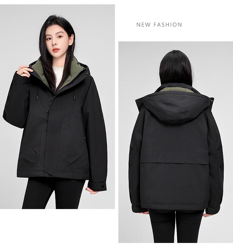 2025 Autumn/Winter Trendy Unisex Warm Hooded Windbreaker Down Jacket for Couples
