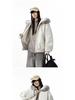 Unisex Double-Sided Wear Snow Eagle Fur Collar Hooded Jacket - Warm Cotton Autumn/Winter Plus Velvet Couples Design