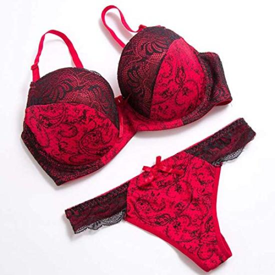 Sexy Lingerie Bra and Shorts Set [Unigrand] (C75/M, Red)