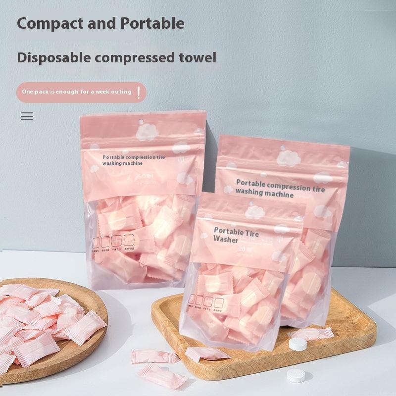 20/50 Stück Mini Komprimiertes Handtuch Einwegkapseln Handtücher Magische Gesichtspflege Tablette Outdoor Reise Tuch Wischtücher Papier Taschentuch