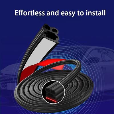 Universal Double-Layer Rubber Weather Strip Auto Door/Hood Protector Soundproof Waterproof Anti Scratch Sealing Strip