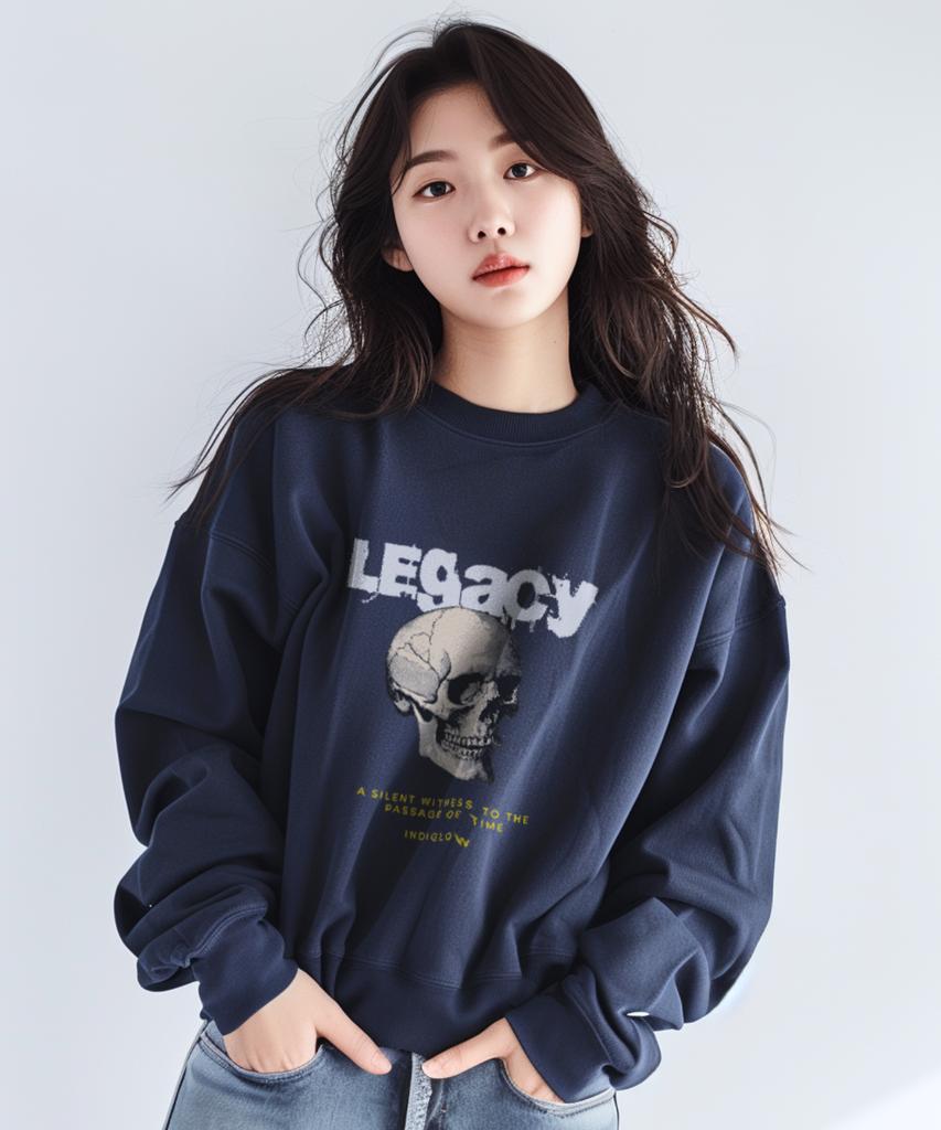 INDIGLOW Legacy Skull Vintage Graphic Sweatshirt