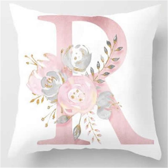 Ins Nordic Pillowcase Design Pink Letter Cushion Pillowcase Car Sofa Waist Design Home Furnishing