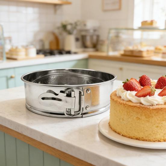 Yousheng Tårtform Set Mousse Chiffon Födelsedag Bröllopstårtor Non-Stick Bakform 4-10 Tum Rostfritt Stål Fjäderlås Bakverk Köksredskap