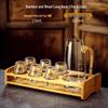 Gold Leaf Facet Wine Glass Set: High-Grade Crystal Decanter & Holder for Home or Gift Use