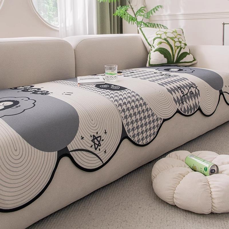 

Summer Ice Silk Sofa Cushion 2025 New Straight Row Sofa Mat Mat Summer Non-slip Living Room Cushion Cover 90*70cm