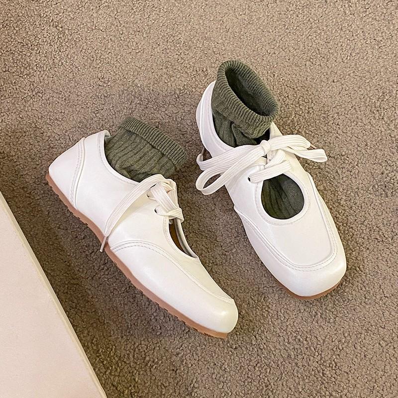 Flats Casual Shoes Women Sneakers Sandals Soft Leather Loafers Ballet 2025 Trend Brand Elegant Dress Lace Up Comfort