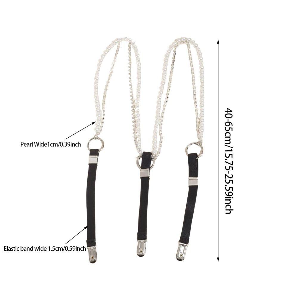 Bretelle con Perle e Strass 3 Clip Metalliche Clip a Bec de Canard Bretelle a Y Elastiche Regolabili Eleganti