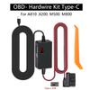For 70mai Dash Cam A810 OBD Hardwire Kit Power Cable Type USB C Port 10FT 12V-24V To 5V for Dash Camera Low Voltage Protection