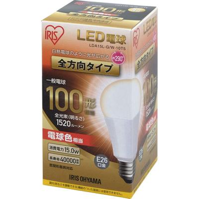 Energy-Saving Measures: Iris Ohyama LED Bulb, E26, Omnidirectional, 100W Equivalent, Warm White, LDA15L-GW-10T5