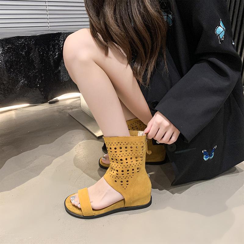 British Style Versatile Maillard Boots 2025 Summer New Popular Hollow Breathable Flat Bottom Hole Cool Boots Short Boots