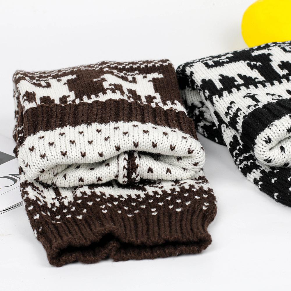 Thick Knit Snowflake Reindeer Christmas Leg Warmers