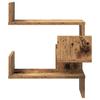 Wall Mounted Corner Shelves 2 Pcs Vintage Wood Look 40 X 40 X 49.5 Cm Particleboard