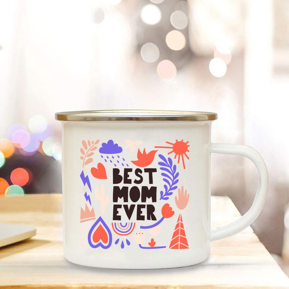 

Лучшая мама на свете эмалированная кружка Подарок на День матери для мамы Подарки на день рождения для мамы Лучшая мама на свете Кружка для мамы Кружки для кофе и чая Чашка для матери 360ml