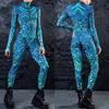 3D Digital Printing Stage Performance Costumes Adults Halloween Events Carnival Theme Party Cosplay Outfit Pretend Game Jumpsuit