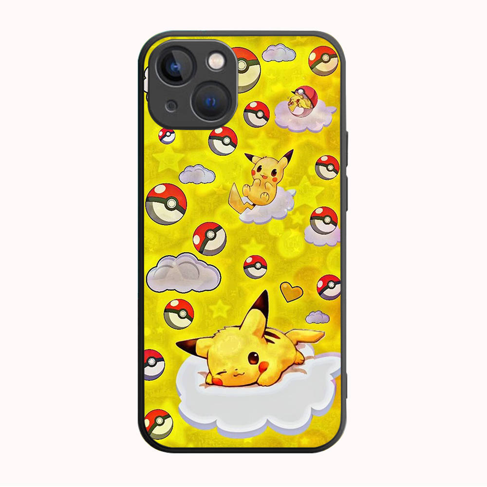 Carcasă neagră B-79 Pokemon Pikchu pentru Samsung S24 S23 S22 S21 S20 FE S10 Lite Ultra S7 S8 S9 Plus A05S A11 A12 A13 A15 A22 A24 A25 A32 A52 A71 5G