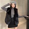 Autumn Winter Faux Mink Fur Vest Coat for Women Fur Outerwear Ladies Casual Sleeveless Jacket
