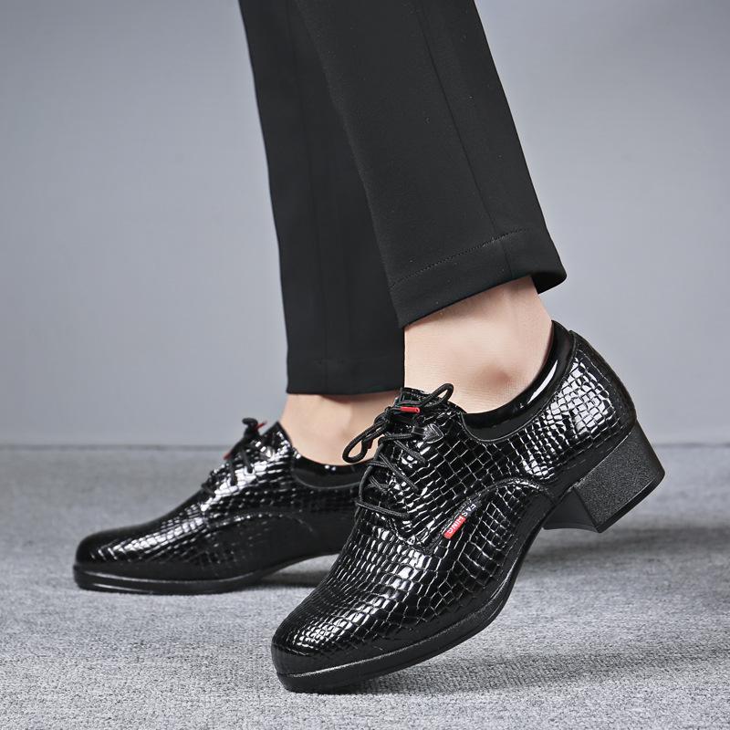 New men's leather Latin dance shoes men's square dance shoes adult modern dance shoes soft-soled ballroom dance shoes dance