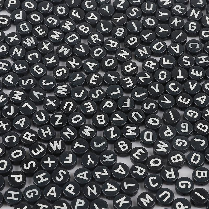 4 * 7Mm Acrylic Letter Bead Flat Bead Handmade Diy Children'S Early Education Beaded Jewelry Accessories Bracelet