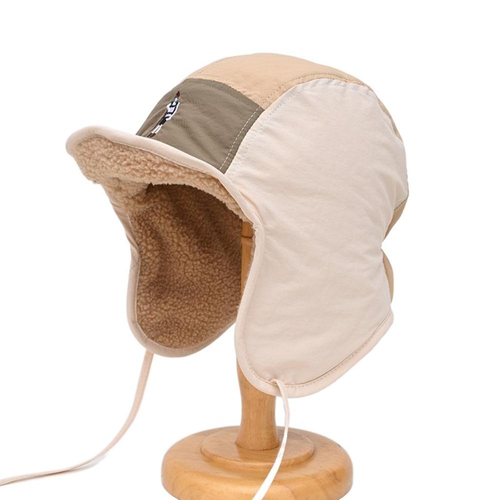 5-Panel Color Matching Lei Feng Hat Fleece Warm Women's Plush Cap Cycling Cap Ski Riding