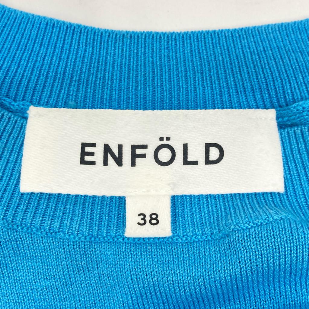 ENFOLD Excellent Condition 24Stainless Steel Silk Cotton Pullover Tops 38 blueUsed