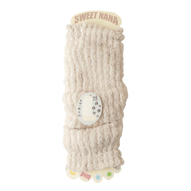 Winter Thickened Socks Women'S Thermal Long Tube Knee Pads Socks Cover Japanese Harajuku Stacking Socks Coral Fleece Boots Cover Women'S Socks