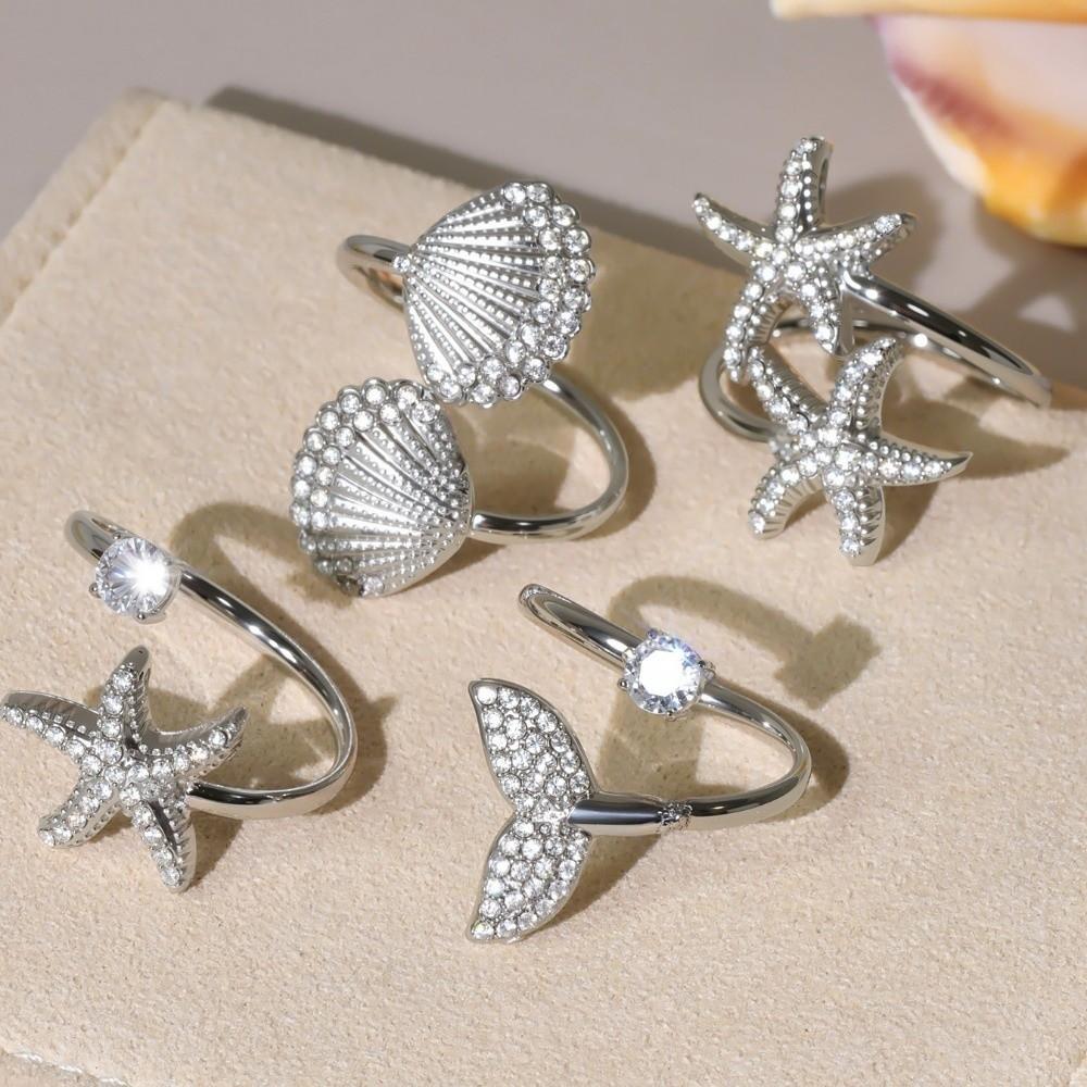 Exquisite Cubic Zirconia Ring Jewelry Ocean Style Ring  Hipster