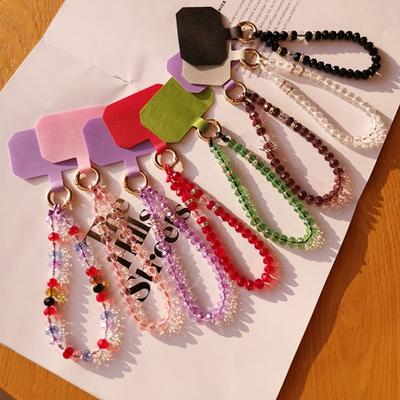 Crystal Beads Crystal Phone Straps Lanyard Cellphone Strap Mobile Phone Chain  Backpack Ornament