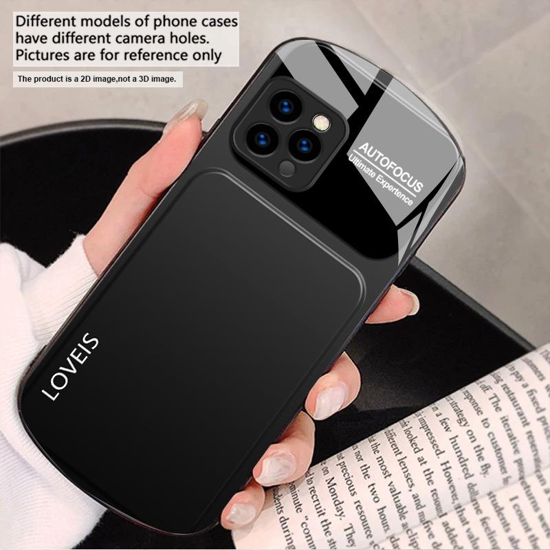 Połączenie fioletowo-niebieskie Dla iPhone 17 16 15 14 13 Plus 12 mini 11 Pro Max XR Xs Max X 7 8 6S 22 20 Eliptyczne szklane etui na telefon